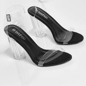 Black heels with clear straps